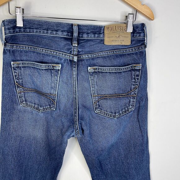 Hollister California Authentic Denim Blue Straight Jean Men’s 31x31.5 Epic Flex - Picture 5 of 10